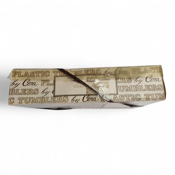 Vintage Cera Glass Les Plastique Tumblers 6pc Tomatoes 15oz Plastic Cups - Picture 7 of 14